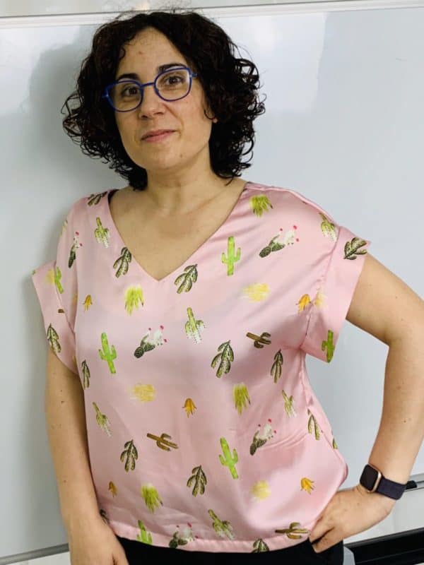 Blusa de manga caída